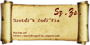 Szoták Zsófia névjegykártya