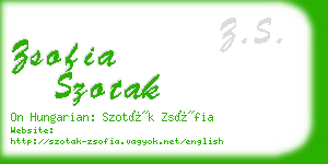 zsofia szotak business card